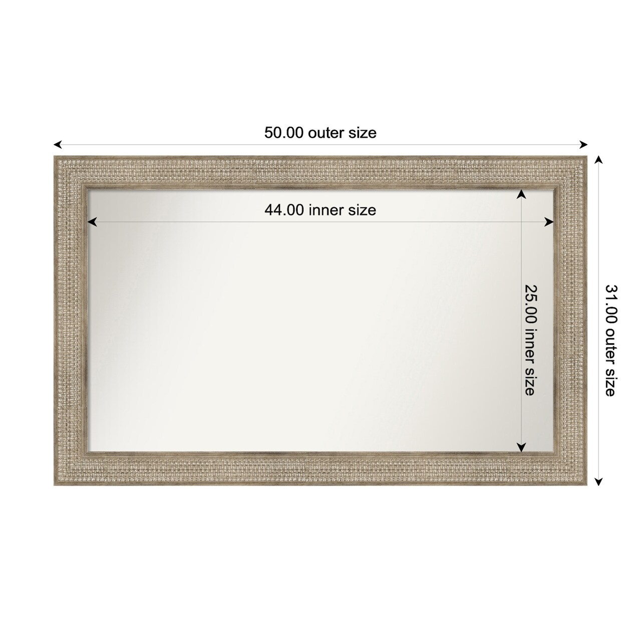 Trellis Silver Non-Beveled Custom Framed Bathroom Vanity Wall Mirror